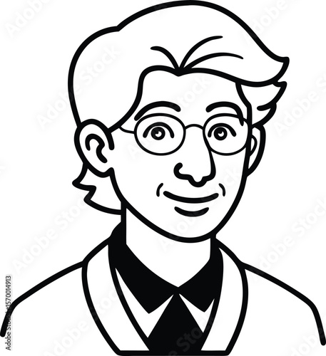Smiling Man Cartoon Portrait