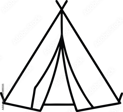 Camping Tent Silhouette: A simplistic, clean silhouette of a camping tent, perfect for adding a touch of outdoorsy charm to your design or project.