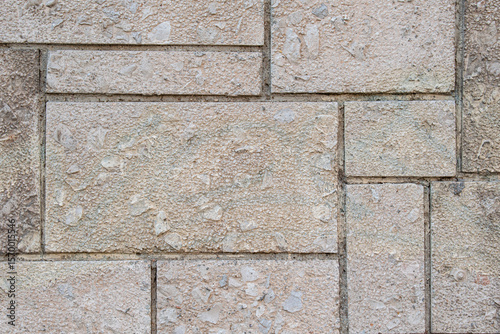 Tableau sur toile limestone wall forming decorative ashlars