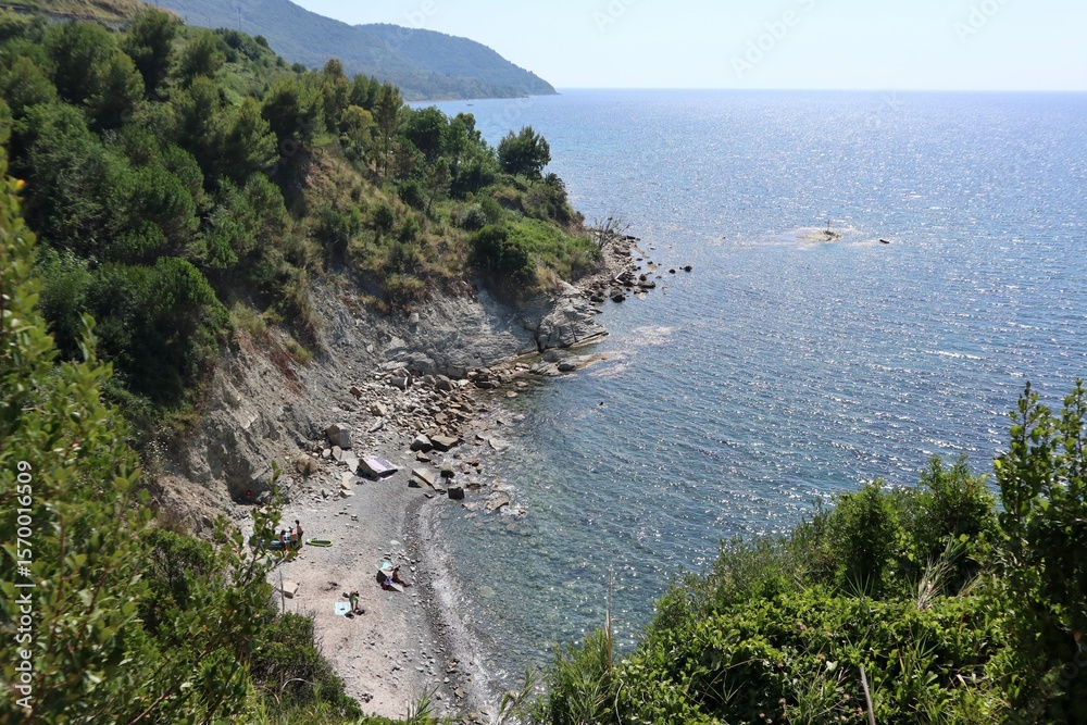 Obraz premium Agropoli - Spiaggia di San Francesco dal sentiero