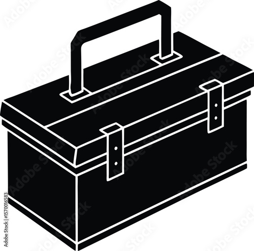 Toolbox Silhouette: The toolbox silhouette icon, with bold lines and a minimalist design, signifies preparedness, craftsmanship, and the embodiment of tools ready for any task.