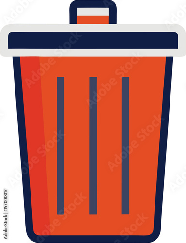 Cleanliness in Focus: A detailed illustration of a waste container, designed for efficient waste disposal, representing cleanliness and environmental responsibility.