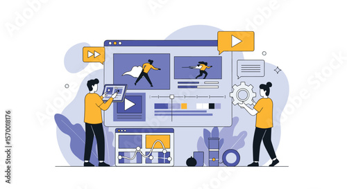 Visual storytelling through digital video editing and animation production techniques