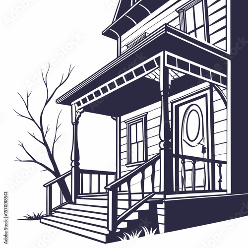 sketch of house shilhoutte on white background 