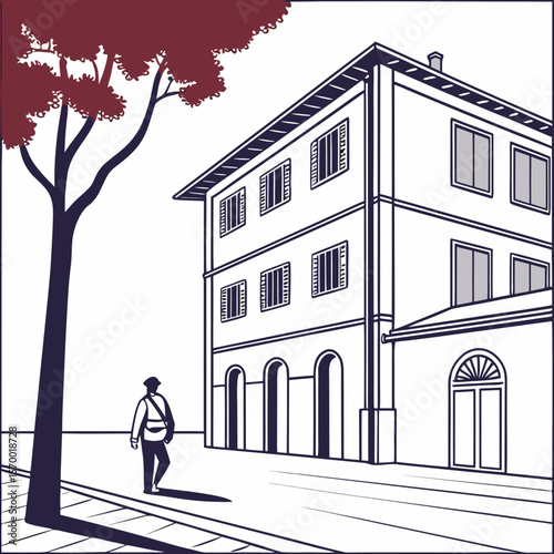 sketch of house shilhoutte on white background 