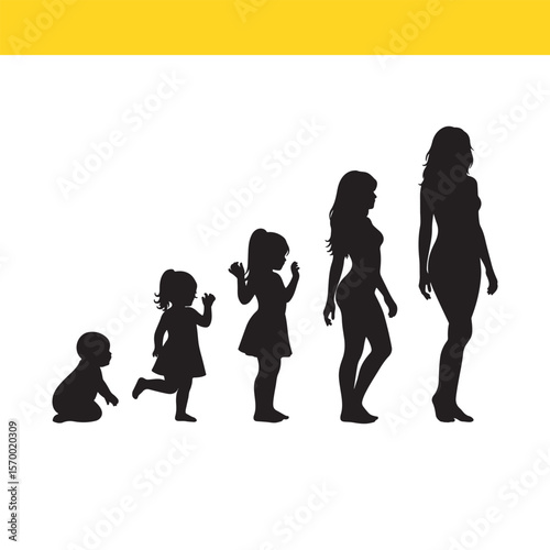 Stages of Growth A Woman's Life Journey Silhouettes