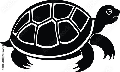Turtle's Serene Stroll: A minimalist silhouette of a turtle elegantly navigates, showcasing the simplicity and grace of the natural world. This image portrays a solitary creature in its element.