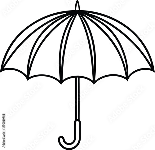 Umbrella Silhouette: A simple, elegant silhouette of an open umbrella, the perfect symbol for protection against the elements. Evoking feelings of shelter and safety.