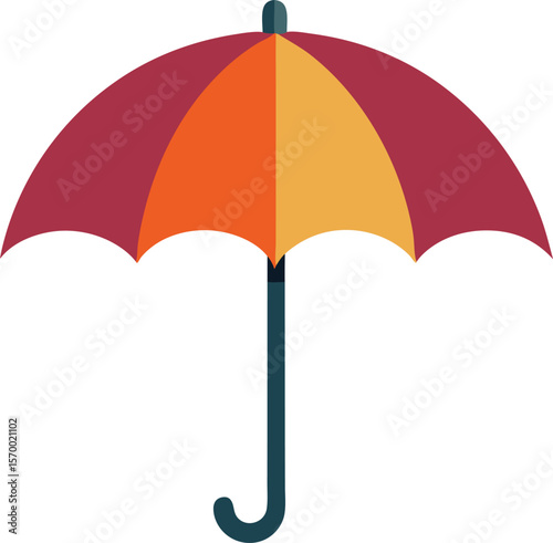 Protection from the Elements: A vibrant illustration of an open umbrella, offering a splash of color against a neutral background.
