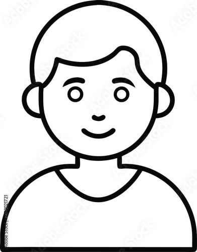 Iconic Portrait: Simple line art of a person's likeness. A clean, minimalist illustration perfect for various design applications.