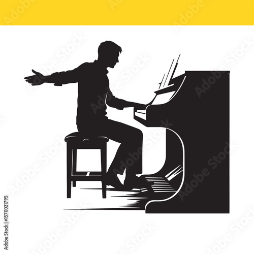 Passionate Pianist A Silhouette of Musical Expression