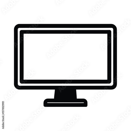 lcd monitor isolated on white