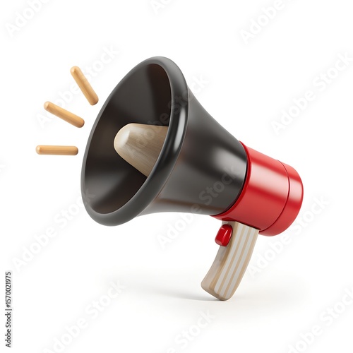 Vibrant 3D Megaphone Stock Image: Ideal for Announcements, Marketing, Promotions, and Public Speaking Concepts. Grab Attention with this Loud Communication Icon.