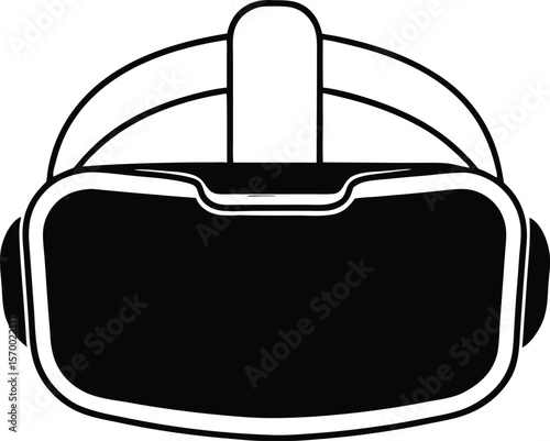 Virtual Reality Headset Silhouette: Capturing the essence of technological innovation, a sleek, minimalist silhouette of a VR headset.