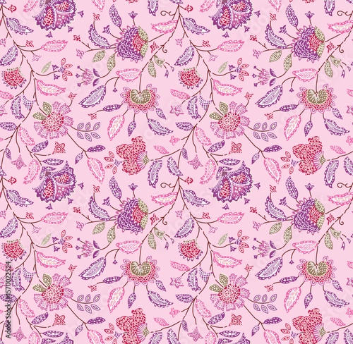 Vintage Floral Repeat Pattern for Textile Use