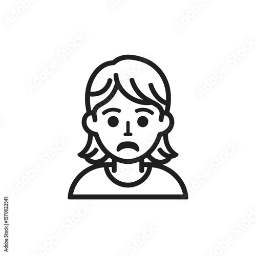 Young girl depicting sadness with a transparent background, harassment and hate attack