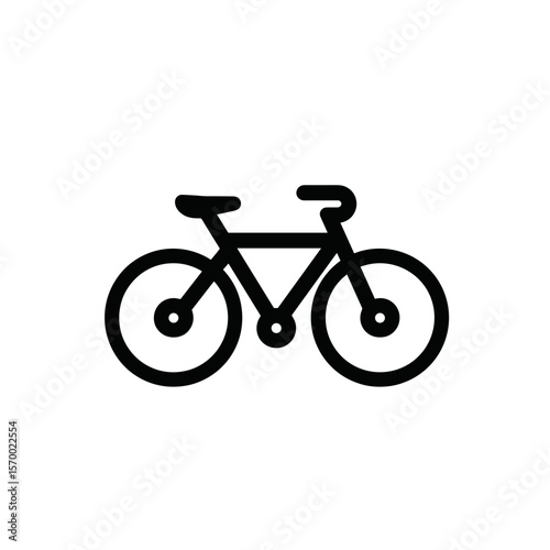 Bicycle with curved handlebars in simple black line art design  