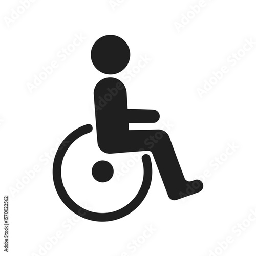 Wheelchair symbol depicting person sitting in mobility aid  