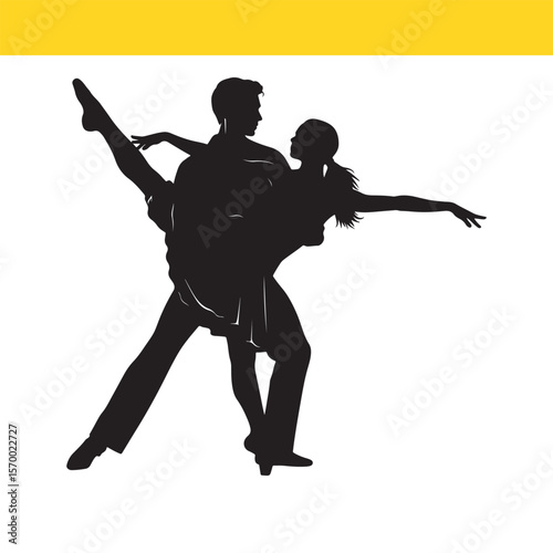 Passionate Ballroom Dance Couple Silhouette Elegance and Grace in Motion