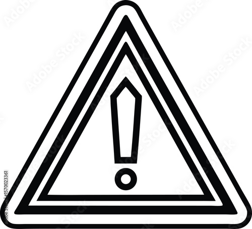 Attention Alert: A sharp black and white triangular caution sign featuring a single exclamation mark, signaling potential hazards and calling for vigilance.
