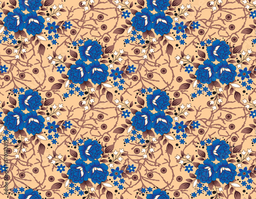 Vintage Floral Repeat Pattern for Textile Use