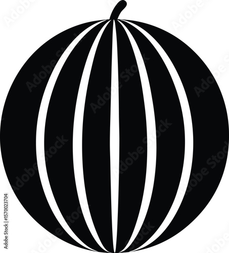 Silhouette of Summer: A striking silhouette of a watermelon. a refreshing fruit embodies the essence of summer, evoking feelings of coolness and sweetness.