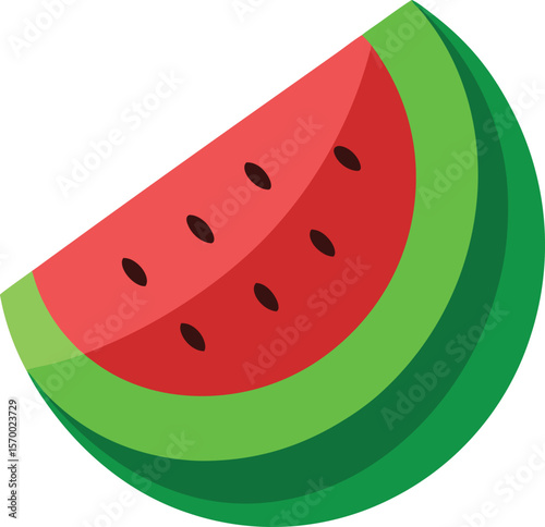 Watermelon Slice: A vibrant and refreshing image of a juicy watermelon slice. Featuring vivid colors and clean lines, this image perfectly captures the essence of summer.