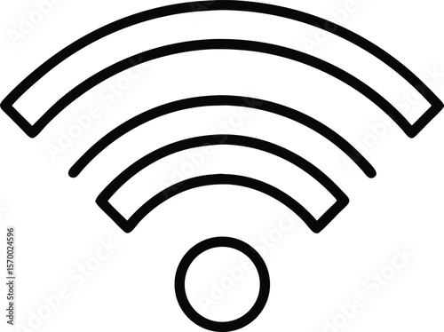 Wireless Signal: A clear and concise illustration of a wireless signal symbol, depicting connectivity and communication. 