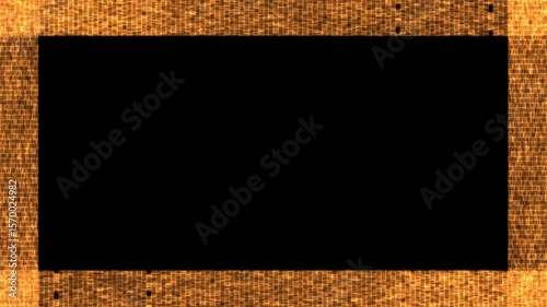frame particles border Transparent Video. Gold frame, glittering rectangle animated on Transparent background. Seamless loop