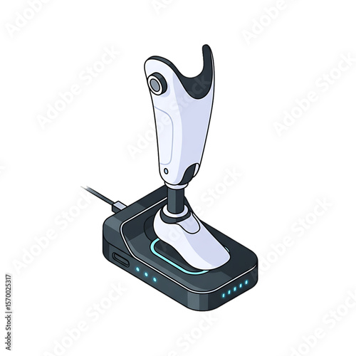 Robotic foot scanner for high-tech examination.