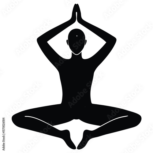 Zen Silhouette: A serene silhouette of a person embodying peace and balance in a yoga pose, a harmonious blend of body and spirit.