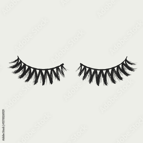 Stylish Black Eyelashes Design Vector