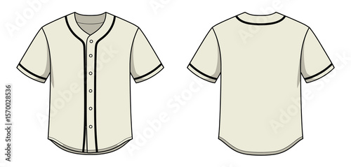 Cream Baseball Jersey Design Front and Back View