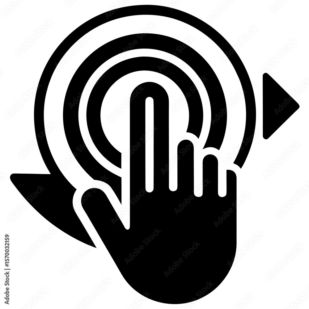 Swipe Gesture Icon Touchscreen Interaction Circular Motion User Interface Design Element Swipe Gesture Icon Touchscreen Interaction Circular Motion User Interface Design Element
