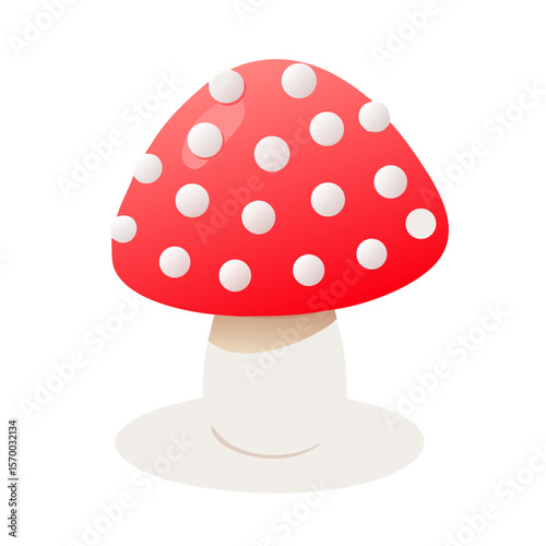 Red Mushroom Illustration Vibrant Fungi Design Element