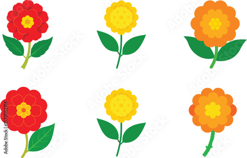 Lantana Flower Color Vector Illustration
