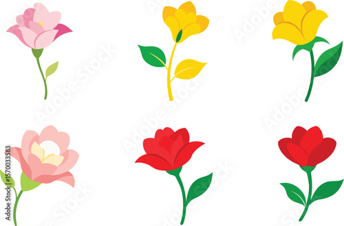 Freesia Flower Color Vector Illustration