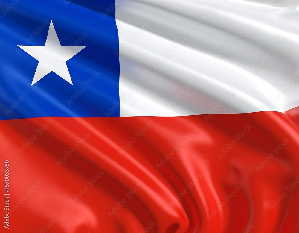 Fototapeta premium Chilean flag waving in the wind