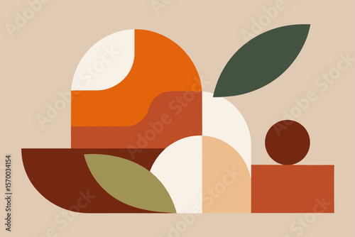 Terracotta and Beige Nature Inspired Abstract Art