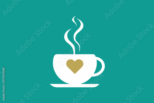 A Cup of Tea with Heart Shaped Steam