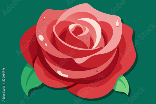 Close Up of Rose Covered in Morning Dew