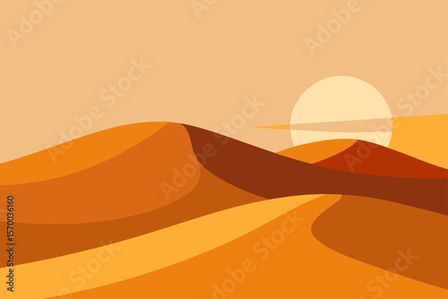 Desert Dunes at Golden Hour Minimalist Style