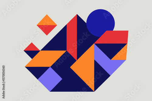 Geometric Abstract Forms with Grainy Texture