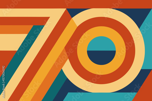 Geometric Pattern in Bold Retro Colors