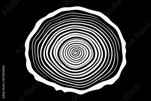 Tree Rings in Monochrome Close Up
