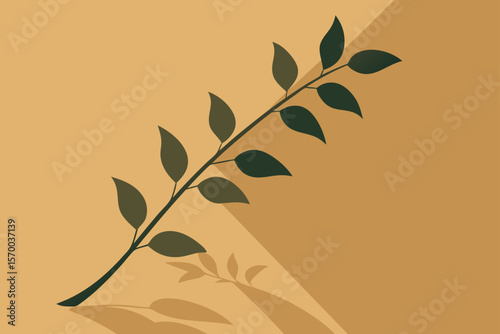 Plant Shadows on Paper Background Overhead Shot