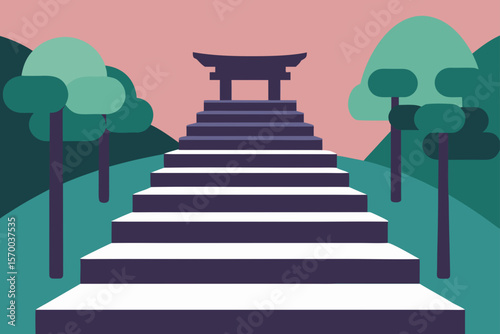 Stone Steps in a Japanese Garden Meditative Aesthetic