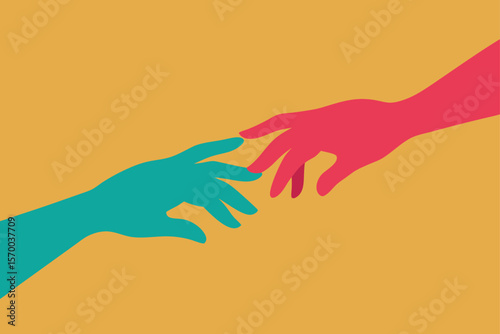 Two Hands Almost Touching Connection Concept