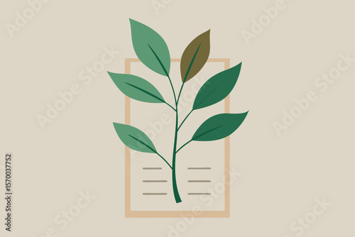 Vintage Botanical Chart Illustration with Paper Texture