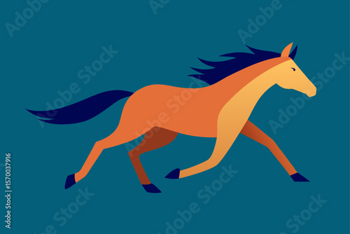 Wild Horse Running in a Field Captured Motion